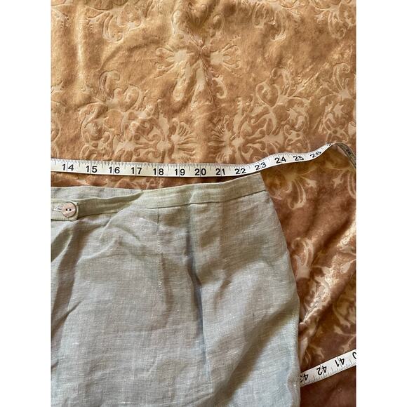 Vintage 80s linen power suit grey with open blazer and‎ pants size 24 - Picture 8 of 11